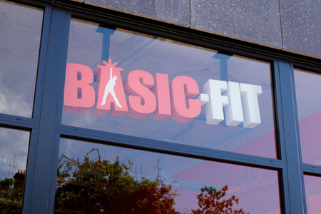 Bordeaux, Aquitaine / France - 07 22 2020: Basic-Fit fitness club sign text and logo of European...