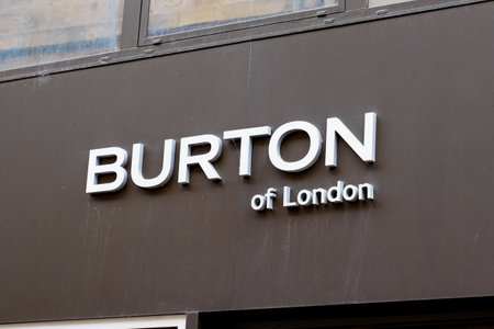 Bordeaux, Aquitaine / France - 07 25 2020: Burton of london logo and text sign on store front in the...