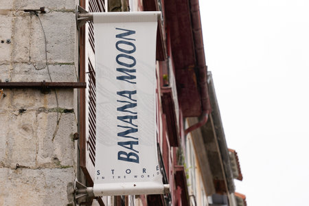 Bordeaux, Aquitaine / France - 07 28 2020: Banana moon logo and text sign on flag front of shop of swimwear women collection storeのeditorial素材