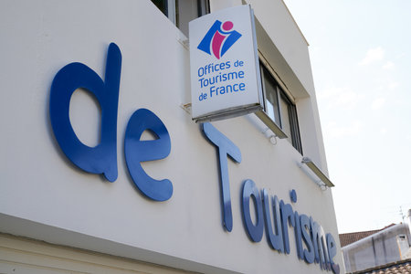 Bordeaux, Aquitaine / France - 08 04 2020: office de tourisme logo and text sign means information center in french for touristのeditorial素材