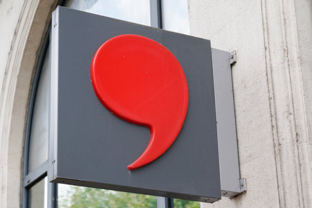 Bordeaux, Aquitaine / France - 08 04 2020: Monoprix logo and red sign of city shop supermarket store facadeのeditorial素材