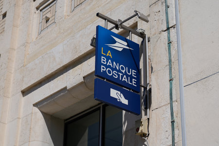 Bordeaux, Aquitaine / France - 08 10 2020: La Banque Postale logo and sign text of shop french post bank on office storeのeditorial素材