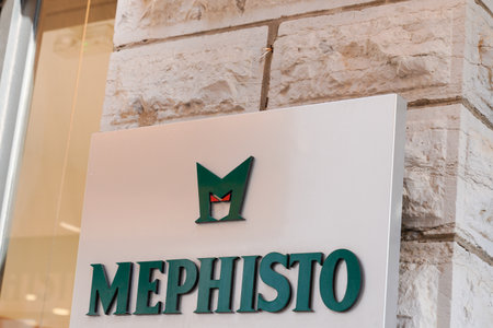 Bordeaux, Aquitaine / France - 08 16 2020: Mephisto sign text and logo front of shop luxury shoes...