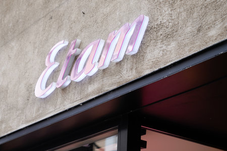 Bordeaux, Aquitaine / France - 08 25 2020: Etam sign and pink text logo front of fashion store of clothing retail for womenのeditorial素材