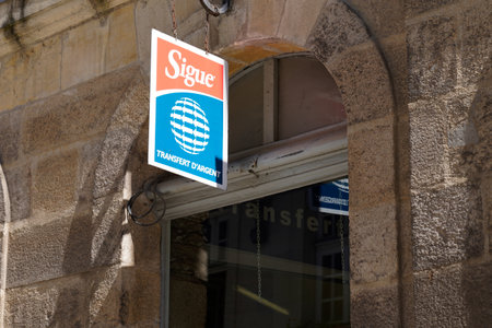 Bordeaux, Aquitaine / France - 08 25 2020: Sigue Money Transfer sign logo shop currency exchange international Money Transfers store serviceのeditorial素材