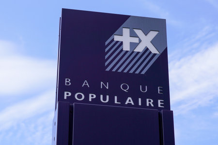 Bordeaux, Aquitaine / France - 06 20 2020: Banque populaire logo and text sign of bank french agencyのeditorial素材