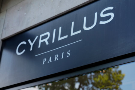 Bordeaux, Aquitaine / France - 09 01 2020: cyrillus paris logo and text sign front of store of Men clothing shop brandのeditorial素材