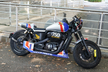 Bordeaux, Aquitaine / France - 09 01 2020: Honda VT 750 Shadow Race Track Edition personal concept...