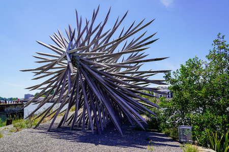 Nantes, Loire Atlantique / France - 09 01 2020: ARTWORK OF THE ESTUAIRE ART TRAIL in nantes cityのeditorial素材