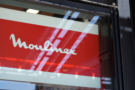Bordeaux, Aquitaine / France - 09 01 2020: Moulinex sign and logo front of shop of small household...