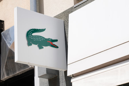 Bordeaux, Aquitaine / France - 09 01 2020: Lacoste sign store logo front of French boutique fashion clothing company shopのeditorial素材