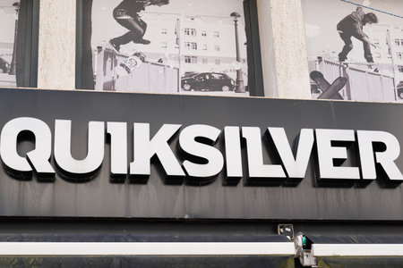 Bordeaux, Aquitaine / France - 09 01 2020: Quiksilver logo and text sign front of shop entrance of fun clothing surf brandのeditorial素材