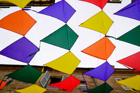 kites background colorful street decoration