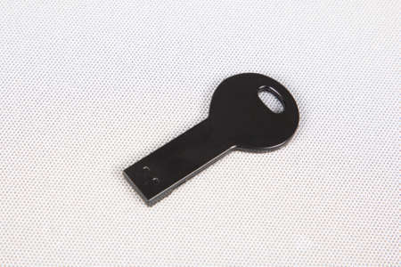 USB Key black Flash Drive Stick Memory on white background