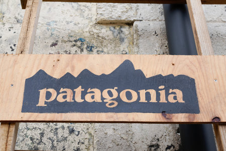 Bordeaux, Aquitaine / France - 09 01 2020: Patagonia sign and text logo of American brand of outdoor fashion sportswear and sports gearのeditorial素材