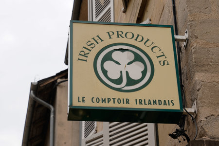 Bordeaux, Aquitaine / France - 09 01 2020: Le Comptoir Irlandais logo and text sign front of grocery shop product imported store from Irelandのeditorial素材