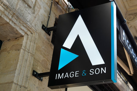 Bordeaux, Aquitaine / France - 09 25 2020: image & son sign logo of shop French chain store of electronics picture and sound technology retailerのeditorial素材