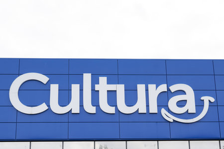 Bordeaux, Aquitaine / France - 09 25 2020: cultura blue logo sign text for cultural book shop facadeのeditorial素材