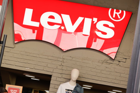 Bordeaux, Aquitaine / France - 10 01 2020: levis red sign and logo front of shop Levi's Jeans