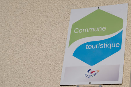 Bordeaux, Aquitaine / France - 10 01 2020: commune tourisme logo sign means tourist country in french for tourism helpのeditorial素材