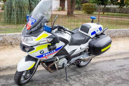 Bordeaux, Aquitaine / France - 10 01 2020: National Police french motorbike parked on the street with bmw motorcycleのeditorial素材
