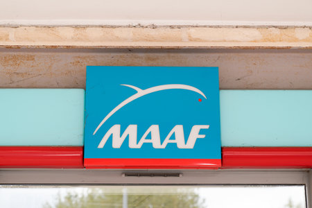 Bordeaux, Aquitaine / France - 10 01 2020: MAAF boutique logo sign text on office insurances agency...