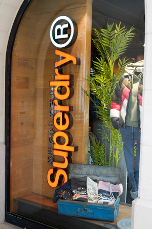 Bordeaux, Aquitaine / France - 10 01 2020: Superdry logo and sign text japan front of shop of london...