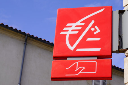 Bordeaux, Aquitaine / France - 10 10 2020: Caisse d'Epargne sign and atm logo front of french retail bank buildingのeditorial素材