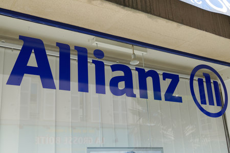 Bordeaux, Aquitaine / France - 10 10 2020: allianz insurance logo and text sign on office brand financial services providers agencyのeditorial素材