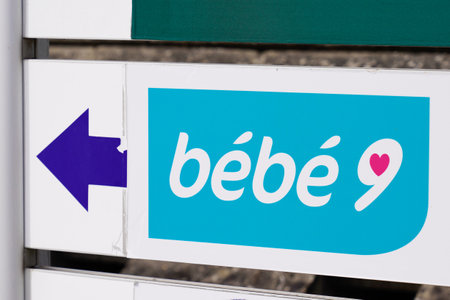 Bordeaux, Aquitaine / France - 10 10 2020: bebe 9 sign text and logo front of shop for babies and...