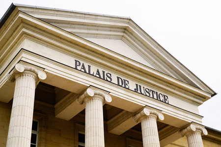 courthouse text on ancient building means in french courthouse justice court
