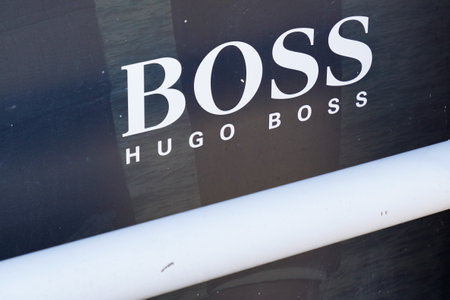 Bordeaux, Aquitaine / France - 10 30 2020: Hugo Boss shop sign text and logo front of store German luxury fashion clothing and perfumeのeditorial素材