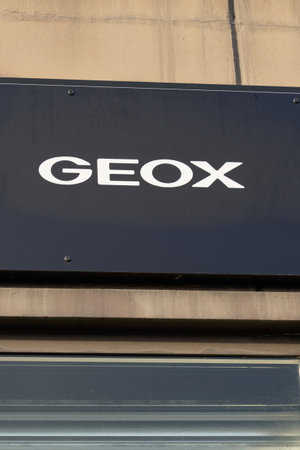 Bordeaux, Aquitaine / France - 11 08 2020: geox shop sign text and logo front of shoes store...