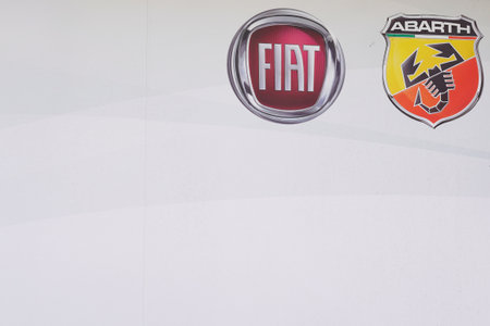Bordeaux, Aquitaine / France - 11 11 2020: Fiat and Abarth car logo and text sign of dealerships store vehicles seller aside copy spaceのeditorial素材