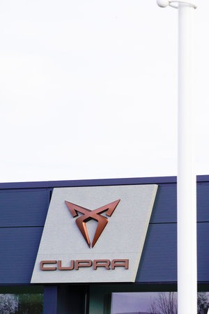 Bordeaux, Aquitaine / France - 11 08 2020: seat CUPRA Sports Car Brand logo and sign of spanish sport car manufacturerのeditorial素材
