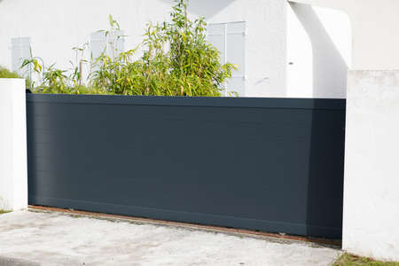 modern gray style gate aluminum portal home steel gate