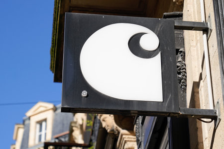 Bordeaux, Aquitaine / France - 11 11 2020: Carhartt logo sign front of fashion shop building Apparel...