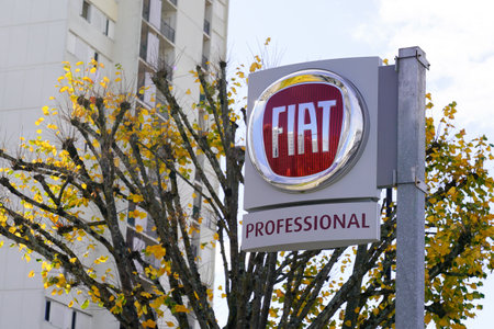 Bordeaux, Aquitaine / France - 11 11 2020: Fiat Professional sign logo and text front of shop industrial car van truck dealership storeのeditorial素材