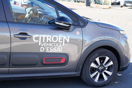Bordeaux, Aquitaine / France - 11 11 2020: citroen car c3 aircross for customer try in dealership stickers on doorのeditorial素材