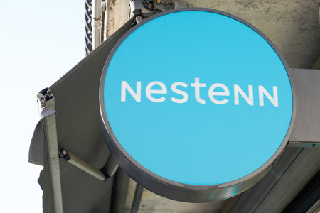 Bordeaux, Aquitaine / France - 11 11 2020: Nestenn sign text and round logo front of office real estate french agency in streetのeditorial素材
