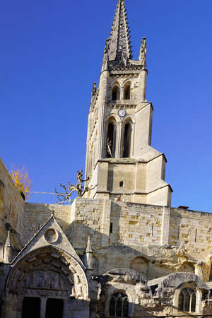 historical Church Wine District in Saint-Emilion Franceの写真素材