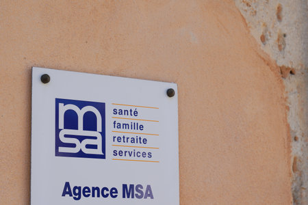 Bordeaux, Aquitaine France - 12 01 2020: msa logo and text sign front of insurance office shop French mutual agencyのeditorial素材