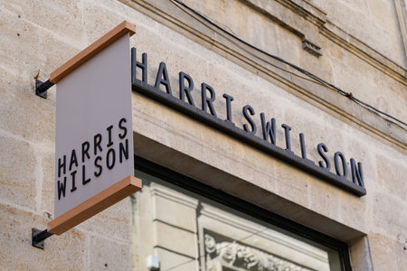 Bordeaux, Aquitaine France - 12 01 2020: harris wilson logo and text sign front of clothing and accessories retailer luxury storeのeditorial素材
