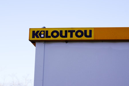 Bordeaux, Aquitaine France - 12 01 2020: Kiloutou logo and text sign of rent company for rental vehicle machines tools industrial for construction siteのeditorial素材