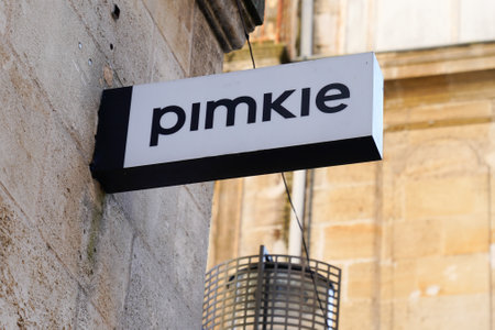Bordeaux, Aquitaine France - 12 09 2020: Pimkie logo and text sign front of store French brand chain shop clothing accessories footwearのeditorial素材