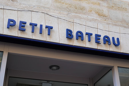 Bordeaux, Aquitaine France - 12 12 2020: Petit Bateau logo and sign text front of store fashion...