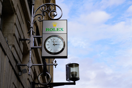 Bordeaux, Aquitaine France - 12 19 2020: Rolex logo brand and sign text of Swiss luxury watch manufacturer from Geneva Switzerlandのeditorial素材
