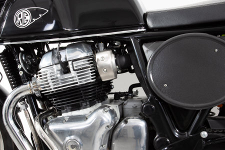 Bordeaux, Aquitaine France - 12 28 2020: Royal Enfield motorbike gt continental interceptor...