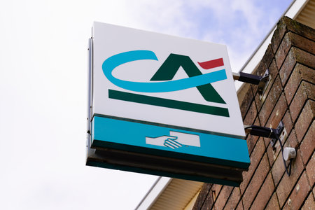 Bordeaux, Aquitaine France - 01 10 2021: ca credit agricole agency sign text and atm logo on bank officeのeditorial素材