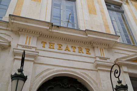 building entrance text in French theater means theaterのeditorial素材